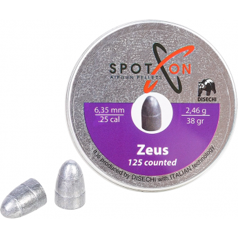 Пуля пневматическая SPOTON ZEUS 6,35мм, 2,46гр (125 шт.)